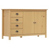 Cumpara ieftin Servanta Hill, maro miere, 130x40x80 cm, lemn masiv de pin