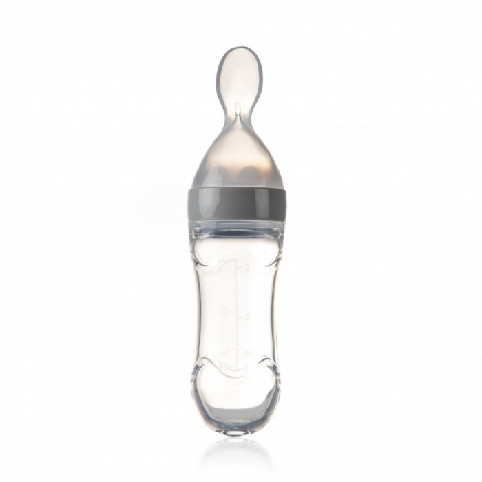 Lingurita cu rezervor pentru bebelusi, BabyJem, cu capac protectie, 90 ml (Culoare: Roz)