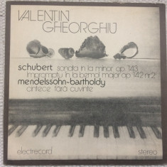 Valentin Gheorghiu Schubert Mendelssohn Recital De Pian disc vinyl lp muzica VG+