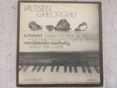 Valentin Gheorghiu Schubert Mendelssohn Recital De Pian disc vinyl lp muzica VG+ foto