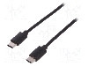 Cablu din ambele par&amp;amp;#355;i, USB C mufa, USB 2.0, lungime 1m, negru, ASSMANN - AK-300138-010-S foto