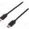 Cablu din ambele par&amp;#355;i, USB C mufa, USB 2.0, lungime 1m, negru, ASSMANN - AK-300138-010-S