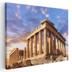 Tablou Templul Panthenon apus Atena Grecia 1545 Tablou canvas pe panza CU RAMA 20x30 cm