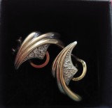 Cercei vintage argint aurit cu zirconii