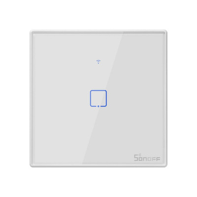 Intrerupator Smart cu Touch WiFi + RF 433 Sonoff T2EU1C TX, (1 canal) foto