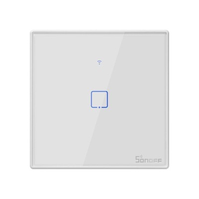 Intrerupator Smart cu Touch WiFi + RF 433 Sonoff T2EU1C TX, (1 canal) foto