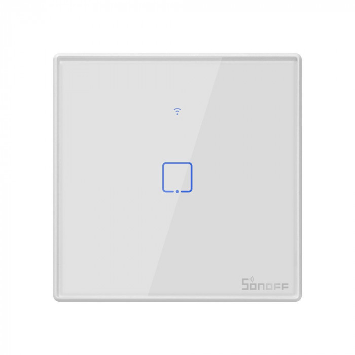 Intrerupator Smart cu Touch WiFi + RF 433 Sonoff T2EU1C TX, (1 canal)