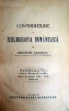 GHEORGHE ADAMESCU - CONTRIBUTIUNE LA BIBLIOGRAFIA ROMANEASCA - FASCICULA III