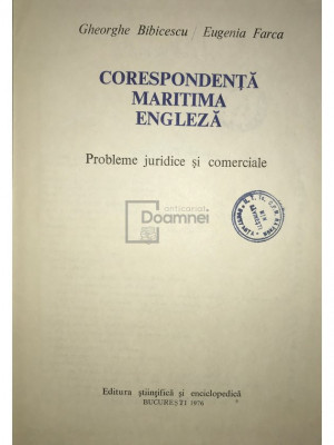 Gheorghe Bibicescu - Corespondență maritimă engleză (editia 1976) foto