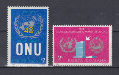 ROMANIA 1986 LP 1141 LP 1142 ONU MNH foto