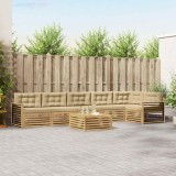 VidaXL Set Canapele Exterior Lemn Acacia Alb Bej Pernă Durabil Mobilier Gradina 7 Piese