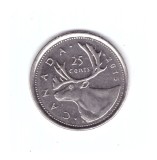 Moneda Canada 25 cents/centi 2015, stare buna, curata