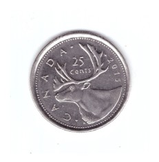 Moneda Canada 25 cents/centi 2015, stare buna, curata