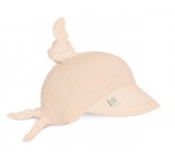 Sepcuta de soare 6 luni - 6 ani reglabila din bumbac muselina cu cozoroc pentru protectie, Pastel Somon