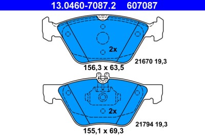ATE 13.0460-7087.2 set placute frana,frana disc foto