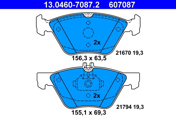ATE 13.0460-7087.2 set placute frana,frana disc