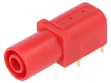 Soclu Banană 4mm Aurit Roșu 24A 1kV