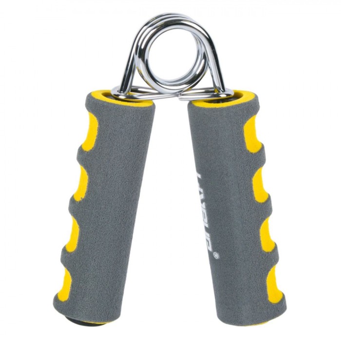 Set Flexor Antrenament Antebraț, LiveUp, M&acirc;nere Spumă, Gri Galben, 2 Bucăți