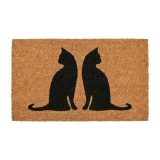 Covoras intrare casa PVC fibre cocos maro negru Pisicute LT 75x45x1 cm