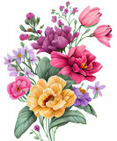 Cumpara ieftin Sticker decorativ, Flori, Multicolor, 80 cm, 1216STK-9