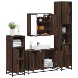 Gossi set de mobilier de baie din 4 piese din lemn de stejar maro
