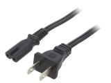 Cablu IEC C7 mamă 1m 2x18AWG NEMA 1-15 negru 7A