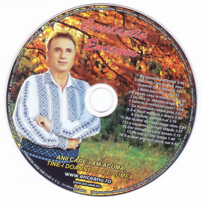 CD: Constantin Enceanu &ndash; Anii care-i am acuma, tine-i Doamne c&acirc;t e lumea