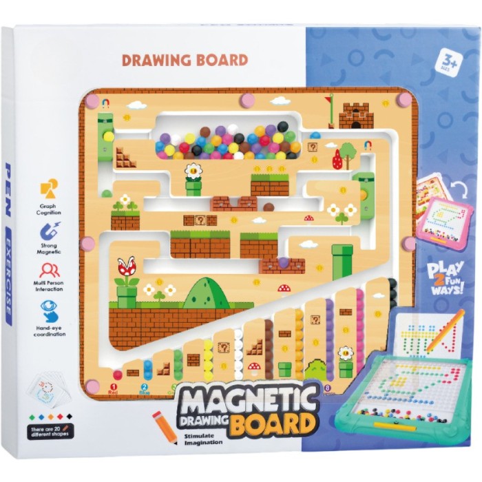 Tablita de desen 2 in 1 cu magneti - Labirint colorat