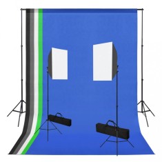 Kit studio foto cu lumini modelatoare si fundaluri GartenMobel Dekor foto