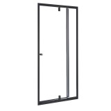 Leziter Flexi Ușă de Duș Reglabilă 76-91x185 cm Negru Sticlă Securizată 6mm