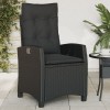 Scaun Gradina Rabatabil vidaXL Poliratan Negru, Perna Inclusa, Reglabil, Confortabil, 57x66x93 cm, Rezistent UV
