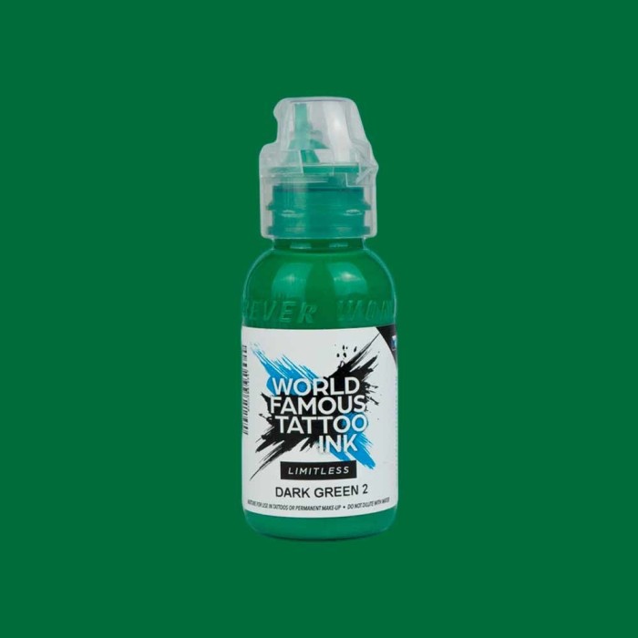 Tusuri Tatuaje - Culori WORLD FAMOUS 30 ml - Dark Green 2