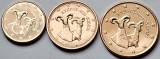 Set 3 monede 1, 2, 5 cents 2010 Cipru, unc, km#78-80, Europa