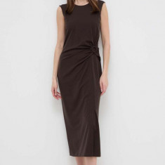 Weekend Max Mara rochie culoarea maro, midi, mulată 2415620000000