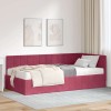 VidaXL Cadru de pat colțar cu saltea bordo 100 x 200 cm Catifea 3393872