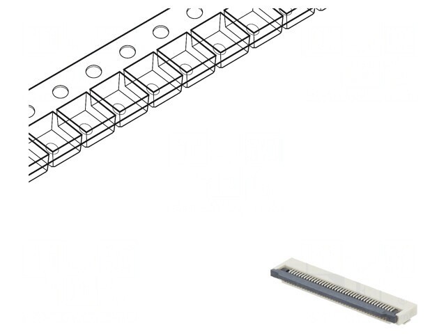 Conector FFC/FPC Orizontal 40 PIN SMT 500mA Cositorit