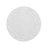 Set 100 de hartie dantelata alba, pentru platouri, rotunde , 33 cm