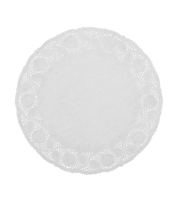 Set 100 de hartie dantelata alba, pentru platouri, rotunde , 33 cm foto