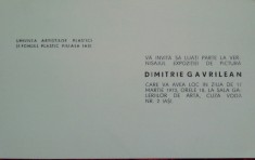 Carti vizita expozitie arta Iasi: Dimitrie Gavrilean 1973, Liviu Suhar 1988