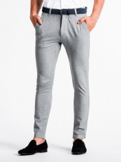 Pantaloni premium casual barbati P832 gri deschis foto