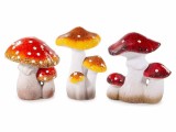 Set Ciupercute decorative teracota multicolora cm 8,5 x 7,5 x 12,5 H