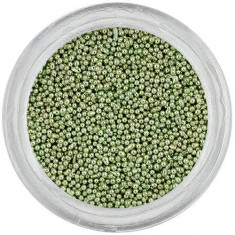 Perle decorative - argintii, 0,5mm - luciu verde