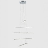 Lustra LED suspendata cu telecomanda si cristal LIBORIA 64W, lumina Rece/Calda/Neutra, Dimabila, Crom Lucios ModernLight Concept