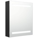 Cumpara ieftin Dulap de baie cu oglinda si LED, negru, 50x14x60 cm