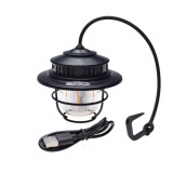 Lampa camping Retro, culoare negru, incarcare USB, agatatoare carlig Cod:AA25476B
