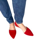 Balerini decupati din piele naturala Red Ambra