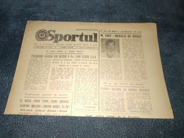 ZIARUL SPORTUL 14 OCTOMBRIE 1983
