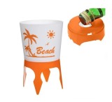 Suport Pahar Plaja cu Baza pentru Nisip si Deschizator Capace Sticla, 15cm, Portocaliu