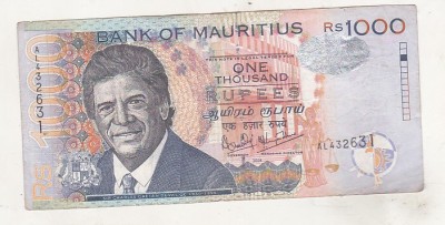 bnk bn Mauritius 1000 rupii 2004 - P#59 - vf foto