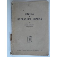 NUVELA IN LITERATURA ROMANA - GEORGE MARINESCU